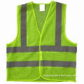 Vest, 100% polyester lime mesh with high visibility reflective tape in width of 5cm, Velcro closure